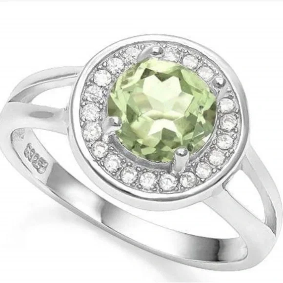 Diamond and Green Amethyst ring. - Picture 2 of 3